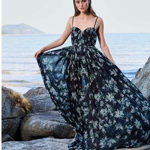 Sau Lee Georgina Floral Maxi Dress Size 12 NWT